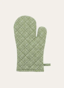 GANT DE CUISINE À MOTIFS GÉOMÉTRIQUES VERT