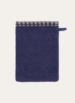 GANT DE TOILETTE AVEC LITEAU FANTAISIE BLEU FONCÉ