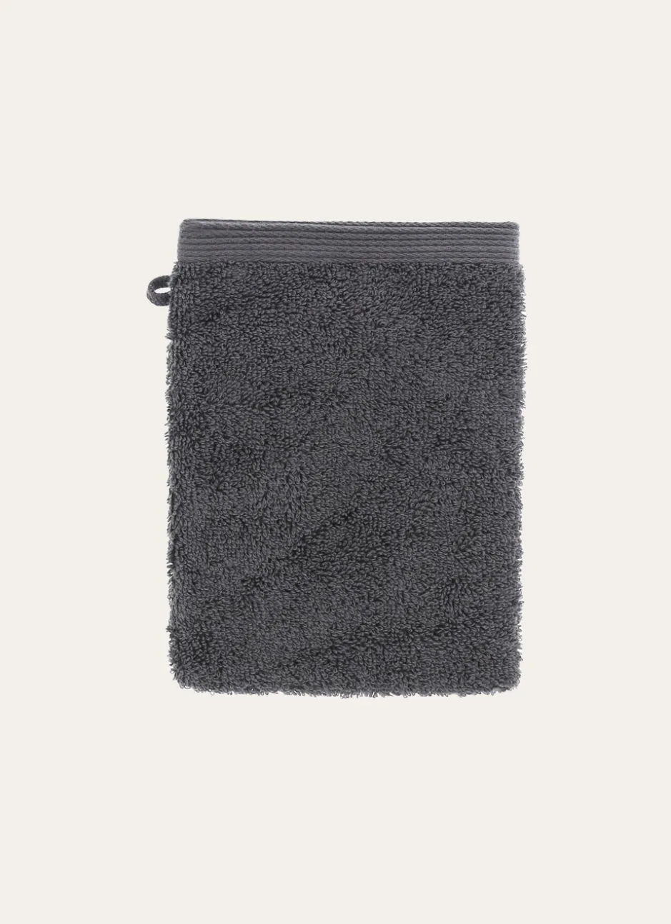 GANT DE TOILETTE BRODÉ EN COTON 500GR ARDOISE
