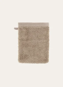 GANT DE TOILETTE BRODÉ EN COTON 500GR TAUPE
