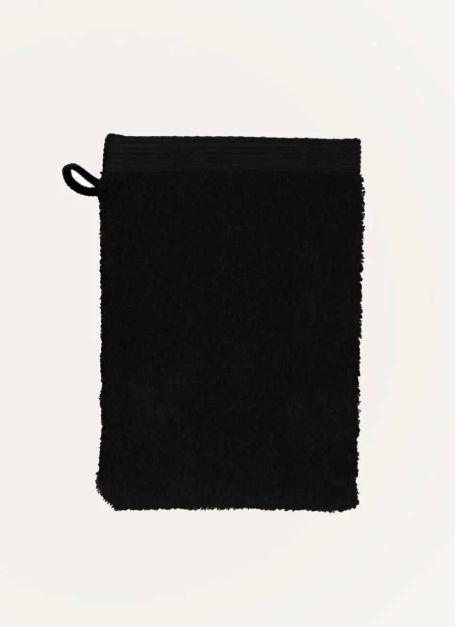 GANT DE TOILETTE BRODÉ EN COTON 500GR Noir