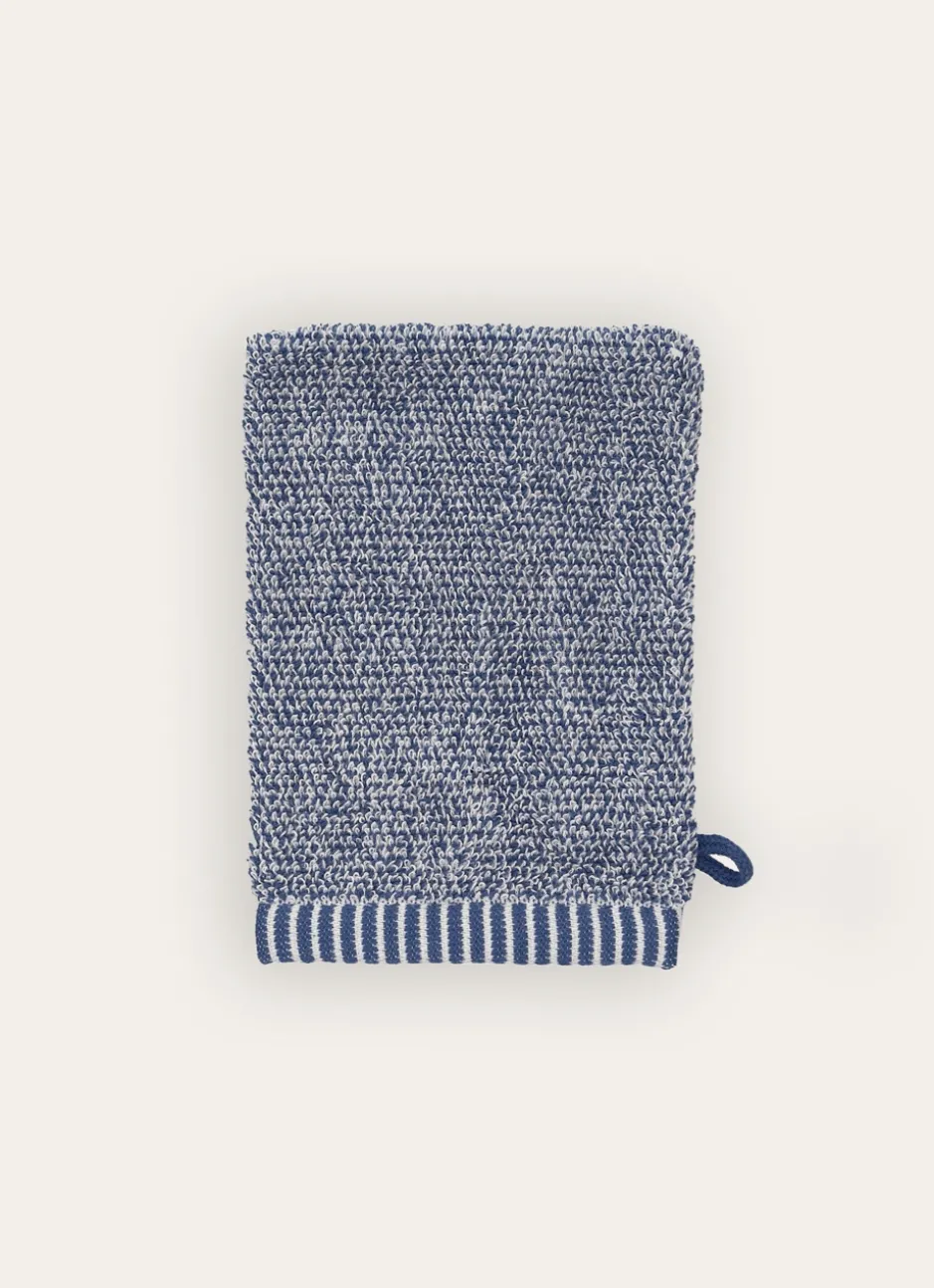 GANT DE TOILETTE EN FILS CHINÉS BLEU CHINE