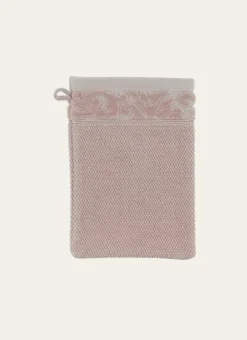 GANT DE TOILETTE LITEAU VELOURS CISELÉ ROSE