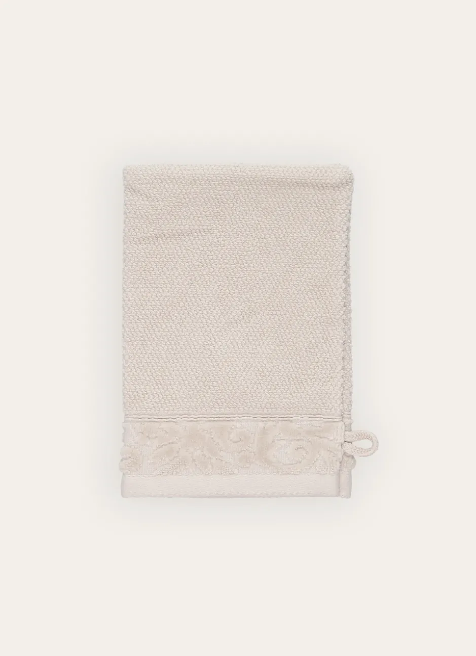 GANT DE TOILETTE LITEAU VELOURS CISELÉ BEIGE