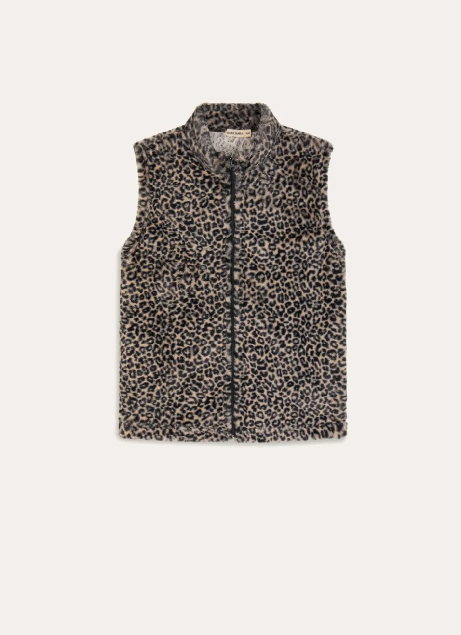 GILET SANS MANCHES IMPRIMÉ LÉOPARD