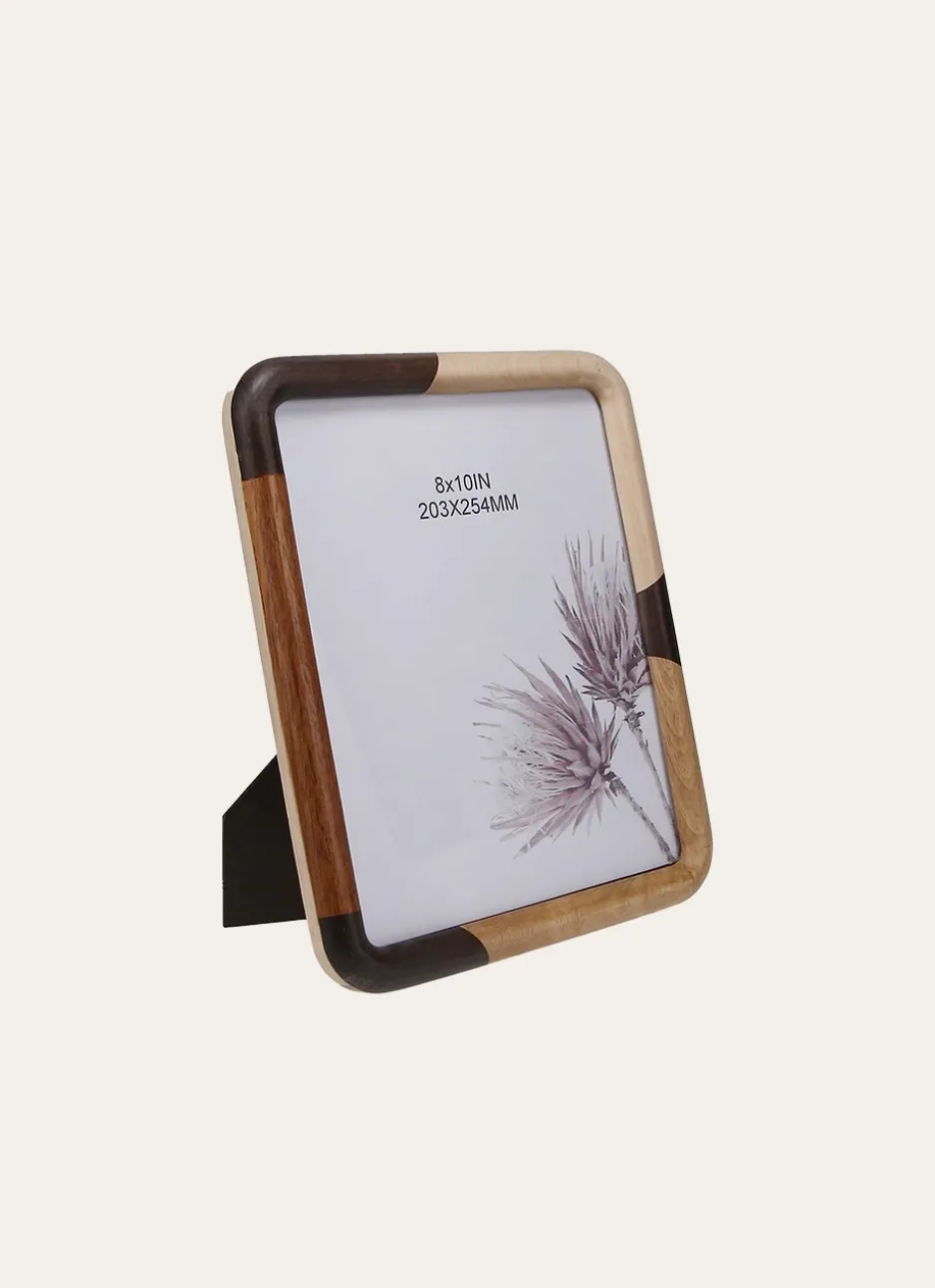 GRAND CADRE PATCHWORK BOIS NOIR / MARRON/BEIGE