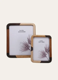 GRAND CADRE PATCHWORK BOIS NOIR / MARRON/BEIGE