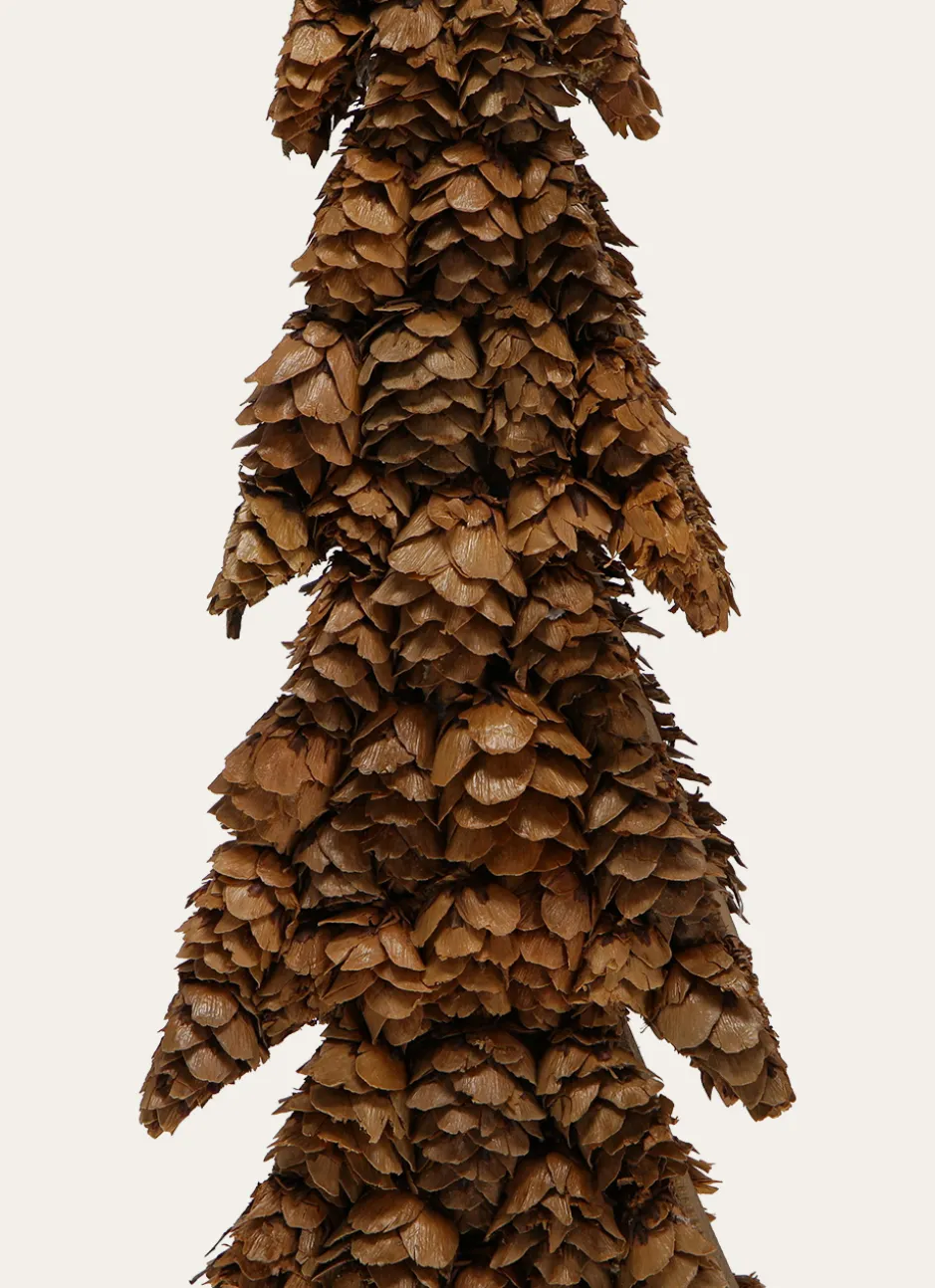 GRAND SAPIN DÉCORATIF EN BOIS BRUN