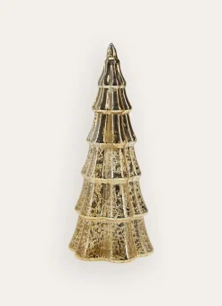 GRAND SAPIN DECORATIF EN VERRE DORE