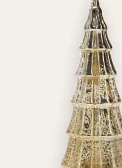 GRAND SAPIN DECORATIF EN VERRE DORE