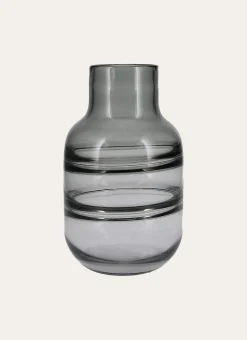 GRAND VASE EN VERRE RICOCHET GRIS TRANSPARENT