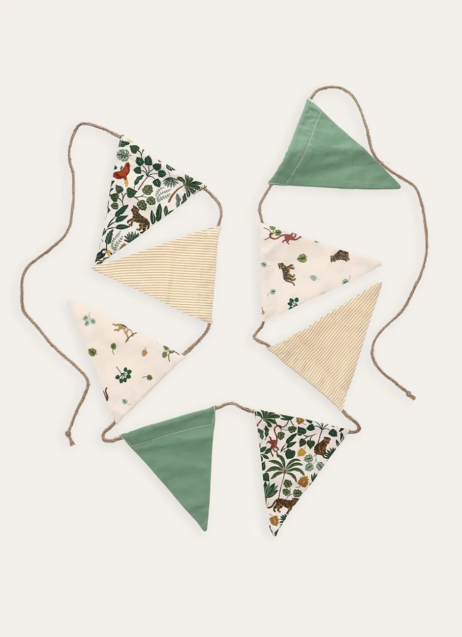 GUIRLANDE DE FANIONS MOTIFS JUNGLE MULTICOLORE