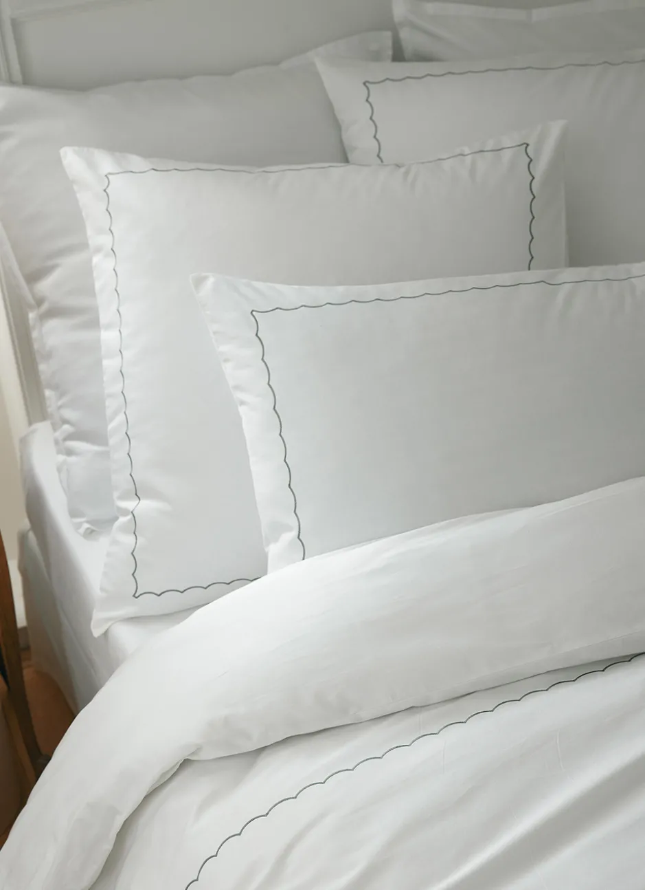 HOUSSE COUETTE SATIN CLOTHILDE VERT SAPIN