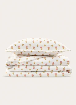 HOUSSE DE COUETTE EN DOUBLE GAZE DE COTON IMPRIMÉE ECRU