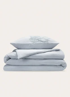 HOUSSE DE COUETTE EN DOUBLE GAZE DE COTON GUAM BLEU