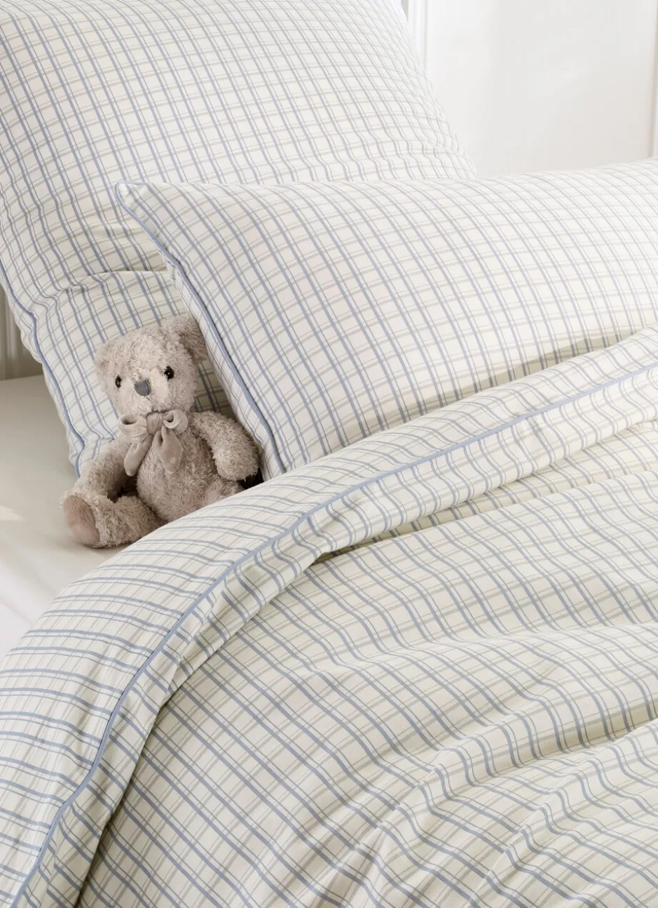 HOUSSE DE COUETTE ENFANT À CARREAUX TARTAN BLEU