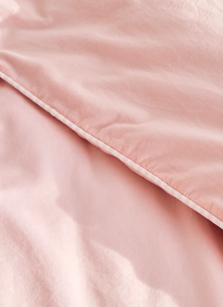 HOUSSE DE COUETTE ENFANT EN COTON LAVÉ ROSE