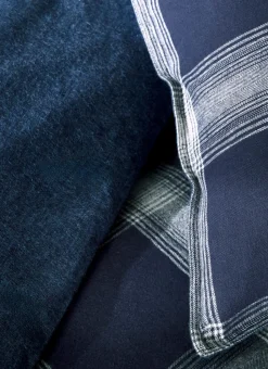 HOUSSE DE COUETTE EN FLANELLE RHEA BLEU MARINE