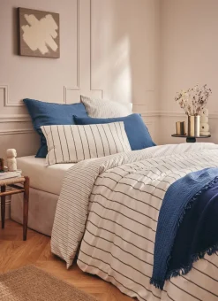 HOUSSE DE COUETTE EN FLANELLE CHARLES ÉCRU