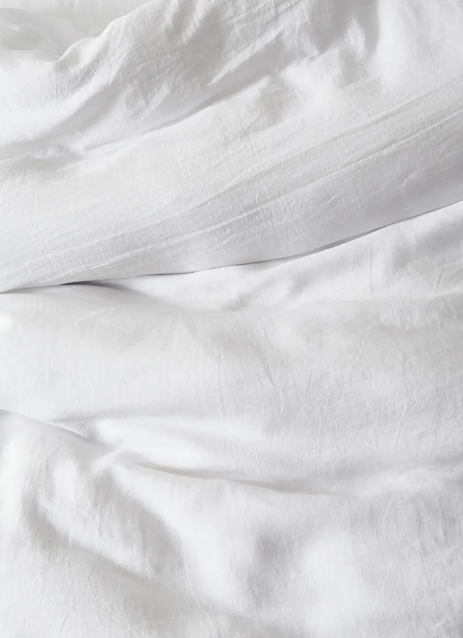 HOUSSE DE COUETTE EN LIN LAVÉ BLANC