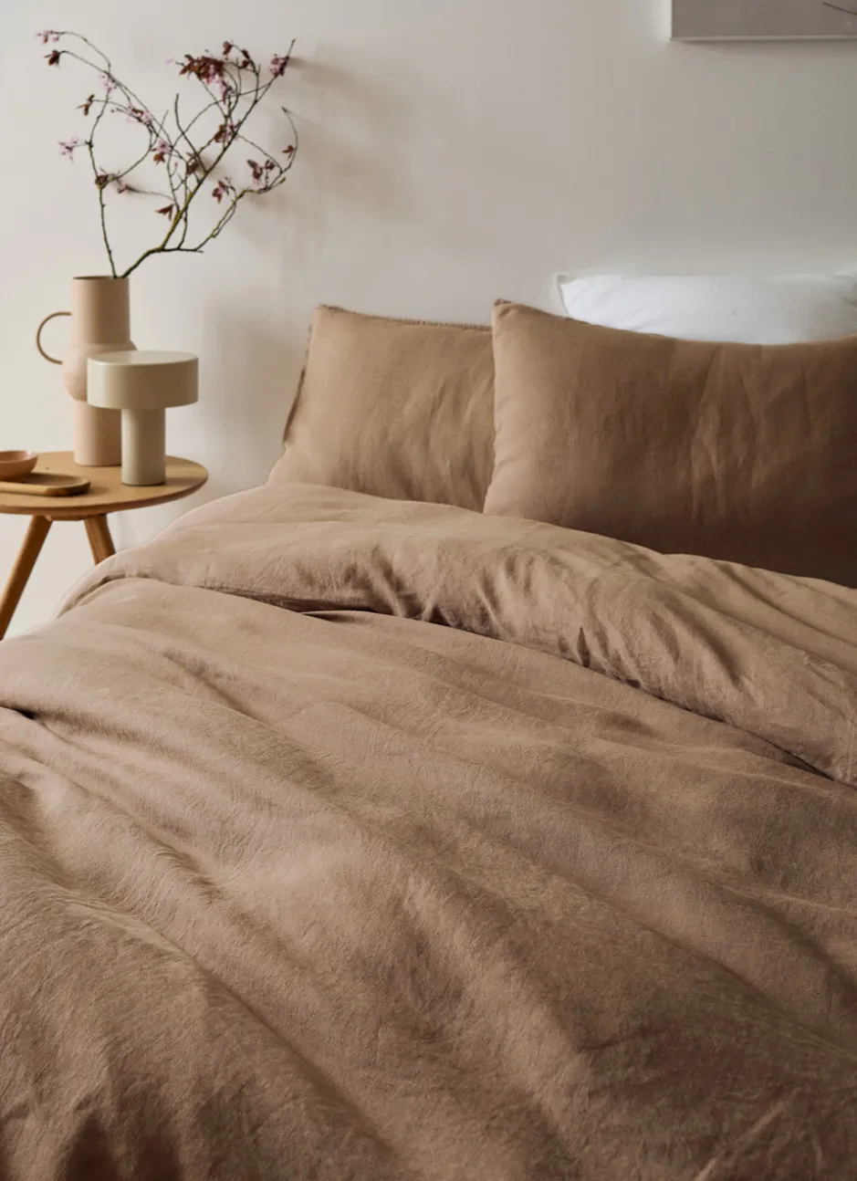 HOUSSE DE COUETTE EN LIN LAVÉ TAUPE