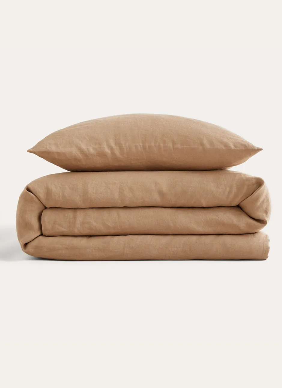 HOUSSE DE COUETTE EN LIN LAVÉ TAUPE