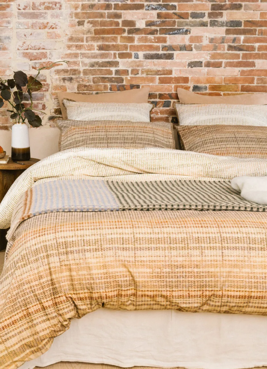 HOUSSE DE COUETTE EN PERCALE LAVÉE TAIGA MULTICOLORE