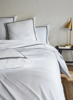 HOUSSE DE COUETTE EN SATIN DE COTON SONATE BLANC/NOIR