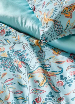 HOUSSE DE COUETTE EN SATIN MOTIF FLORAL GAIA BLEU