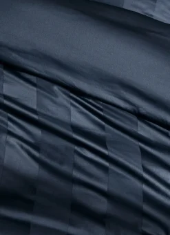 HOUSSE DE COUETTE RAYÉE EN SATIN DE COTON MARINE