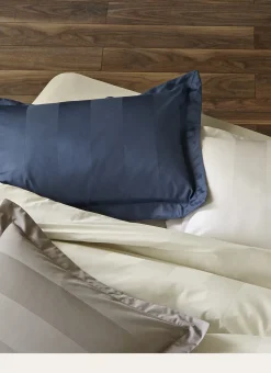 HOUSSE DE COUETTE RAYÉE EN SATIN DE COTON IVOIRE