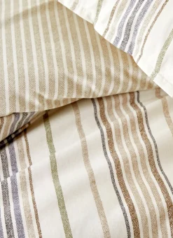 HOUSSE DE COUETTE À RAYURES CHEVRONS TROMSO BEIGE CLAIR