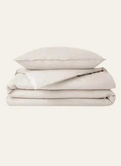 HOUSSE DE COUETTE UNIE EN COTON LAVÉ BIO ECRU