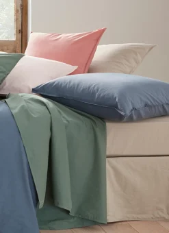 HOUSSE DE COUETTE UNIE EN COTON LAVÉ BIO ROSE PÂLE