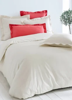 HOUSSE DE COUETTE UNIE EN COTON ECRU
