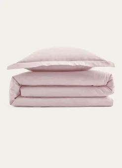 HOUSSE DE COUETTE UNIE EN COTON ROSE CLAIR