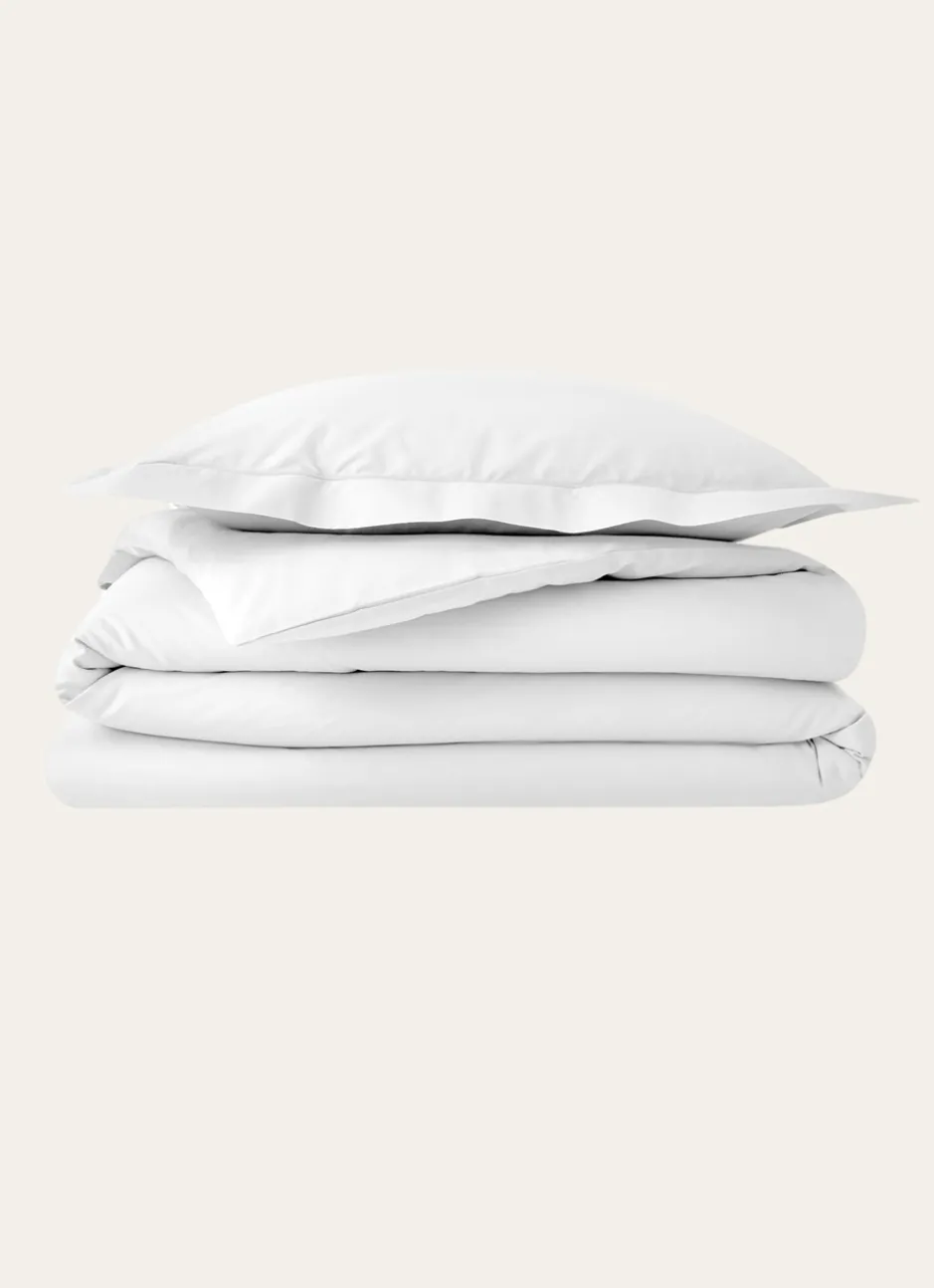 HOUSSE DE COUETTE UNIE EN COTON BLANC