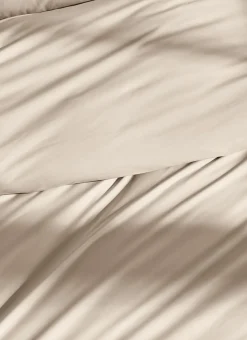 HOUSSE DE COUETTE UNIE EN PERCALE DE COTON SABLE