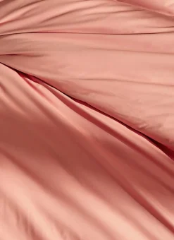 HOUSSE DE COUETTE UNIE EN PERCALE DE COTON CORAIL