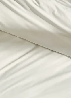 HOUSSE DE COUETTE UNIE EN PERCALE DE COTON ECRU