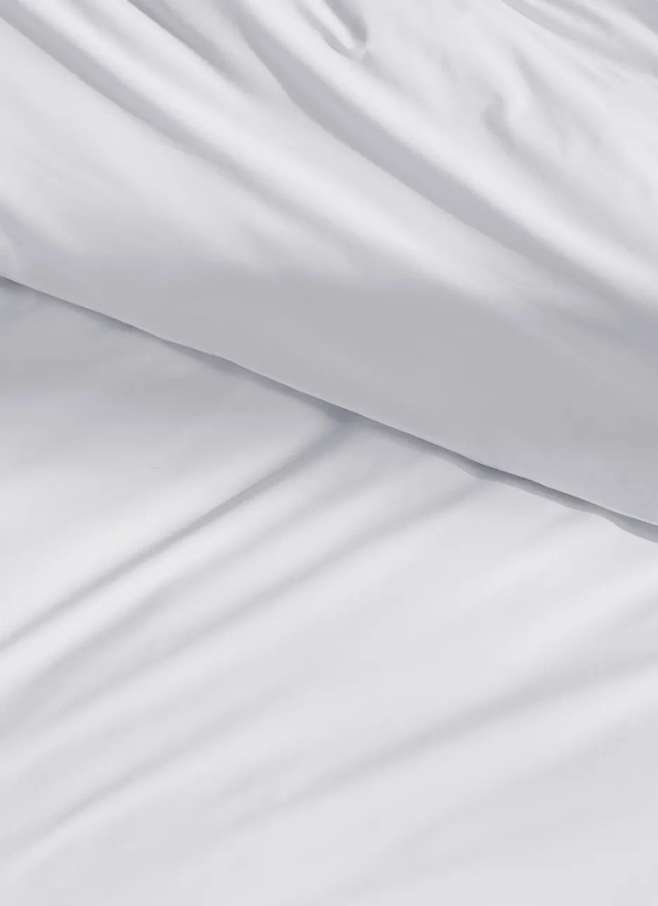 HOUSSE DE COUETTE UNIE EN PERCALE DE COTON BLANC