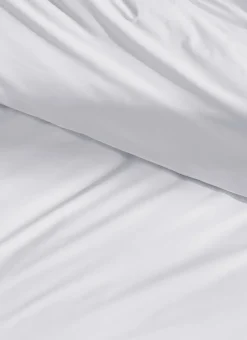 HOUSSE DE COUETTE UNIE EN PERCALE DE COTON BLANC