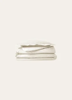 HOUSSE DE COUETTE UNIE EN PERCALE DE COTON ECRU