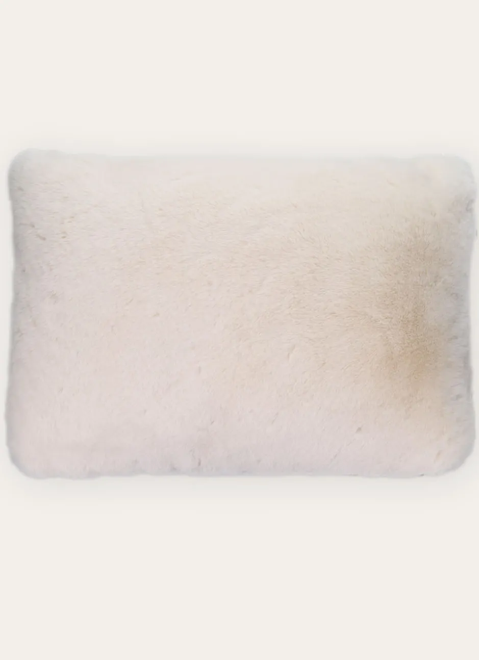 HOUSSE DE COUSSIN EFFET FOURRURE BLANC CASSE