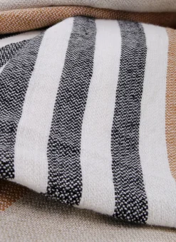 HOUSSE DE COUSSIN EN COTON ET LIN À RAYURES MULTICOLORE