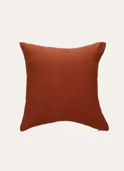 HOUSSE DE COUSSIN EN LIN LAVÉ MARRON