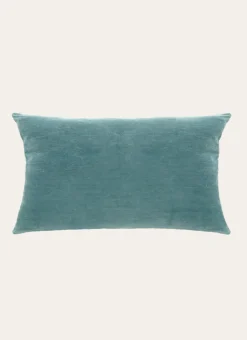 HOUSSE DE COUSSIN EN VELOURS AVEC DOS CHAMBRAY BLEU INDIGO