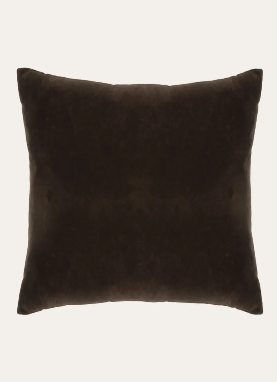HOUSSE DE COUSSIN EN VELOURS AVEC DOS CHAMBRAY Noir