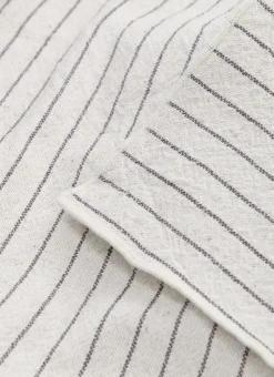 HOUSSE DE COUSSIN À FINES RAYURES BICOLORES BEIGE