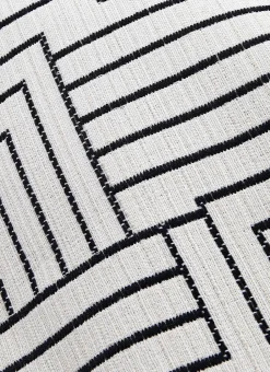 HOUSSE DE COUSSIN JACQUARD BLANC / NOIR
